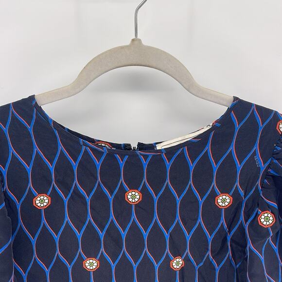 Kenzo x H&M 100% silk printed ruffle sleeve blouse top sz 4 - Picture 2 of 7